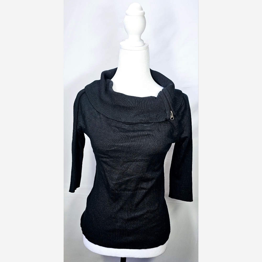 Small Black Turtleneck Top